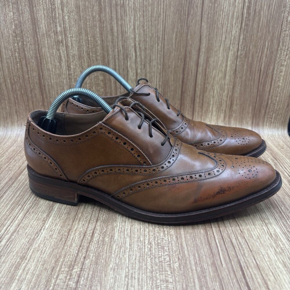 COLE HAAN‎ Walnut Brown Leather Wingtips Brogue Dress Shoes Men's 10 M